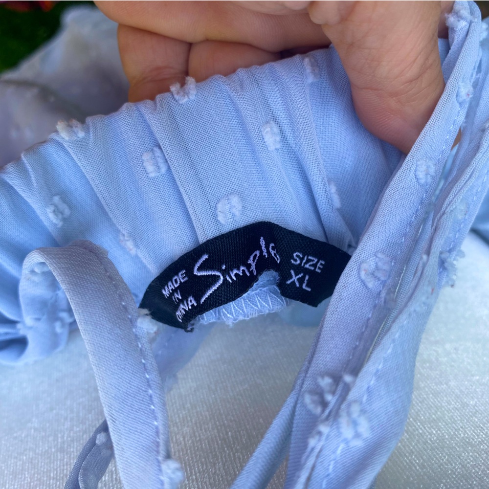 Periwinkle Pastel Blue Tiered Ruffle Backless Spring Dress Adjustable - Picture 6 of 6